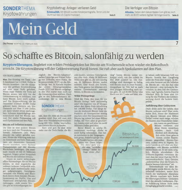 Die Presse: So schaffte es Bitcoin, salonfähig zu werden (2021)